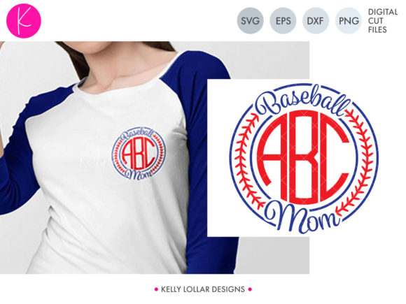 Baseball Mom Monogram Frame Graphics for Crafts