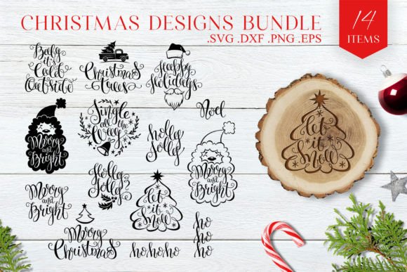 Christmas Designs Bundle: Graphics and Print Templates for Crafters