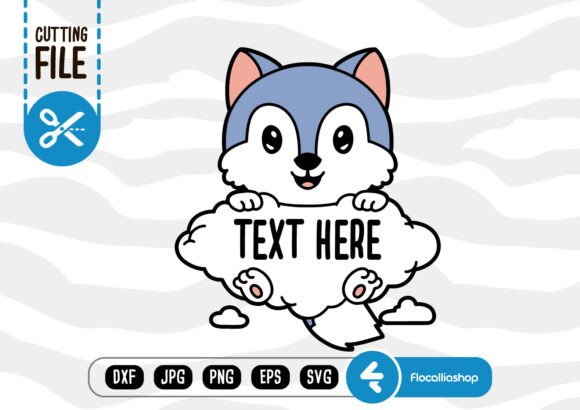 Cute Woodland Cloud SVG, Wolf SVG Graphics and Crafts