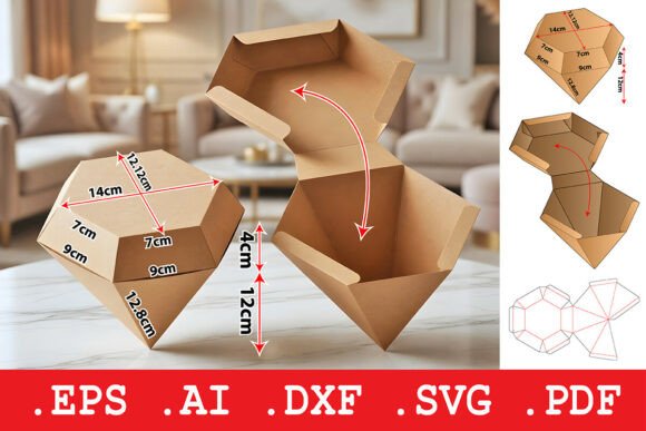 Diamond Shape Gift Box Graphics for Boxes Amp