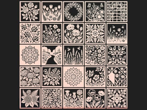 Floral Garden SVG Panel Bundle Pack: Graphics for Crafts & Content