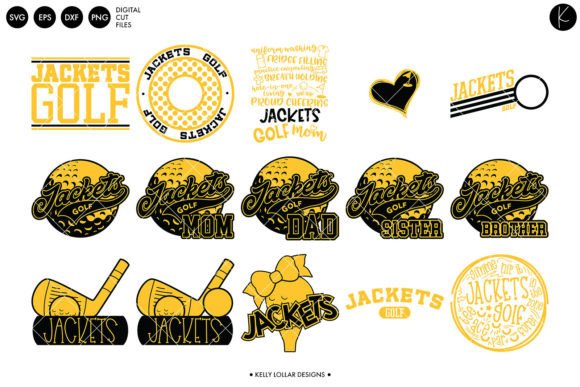 Jackets Golf Team Bundle Graphics and Crafts