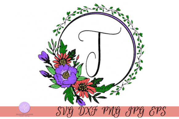 Script Letter T Monogram Graphics and Illustrations