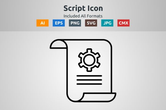Script Vector Outline Icon Graphics for Handmade Icons