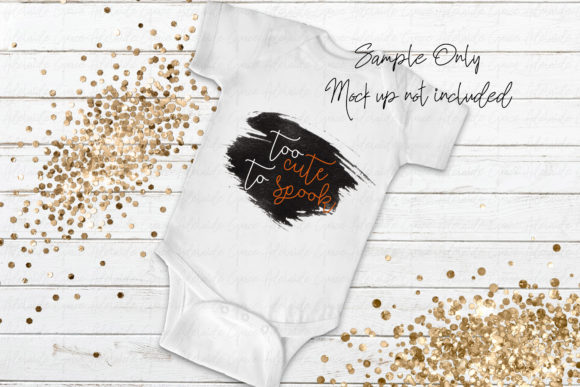 Too Cute to Spook Orange Halloween Baby Graphics and Print Templates