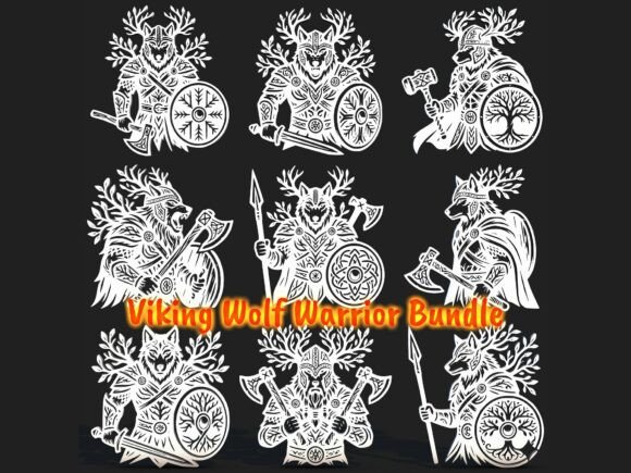 Viking Wolf SVG Bundle Warrior Pack Graphics and Crafts